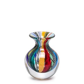 Small Medium Glass Vase Hippie Murano Style Art Glass