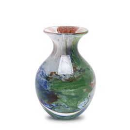 Small Medium Glass Vase Planet Earth Murano Style Art Glass