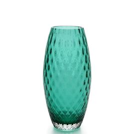 Glass Vase Olive Large Baloton Green Murano Style Art Glass