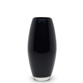 Glass Vase Olive Large Milky Black Murano Style Art Glass