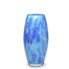 Glass Vase Olive Large Multicolor Blue and Aquamarine Murano Style Art Glass