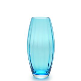 Glass Vase Olive Large Wavy Aquamarine Murano Style Art Glass