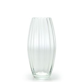Glass Vase Olive Large Wavy Transparent Murano Style Art Glass