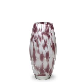 Glass Vase Olive Small Multicolor White and Purple Murano Style Art Glass