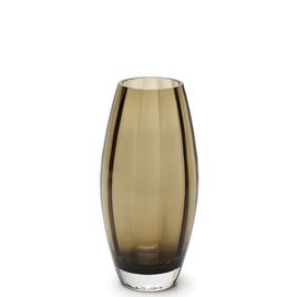 Glass Vase Olive Small Wavy Smoky Murano Style Art Glass