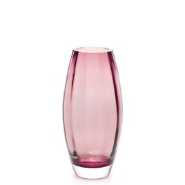 Glass Vase Olive Small Wavy Purple Murano Style Art Glass