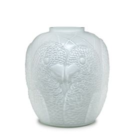Glass Vase Parrot Milky White Murano Style Art Glass