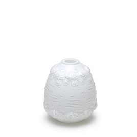 Glass Vase Fish Milky White Murano Style Art Glass
