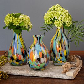 Small Glass Vase 66 Multicolor Colored Murano Style Art Glass
