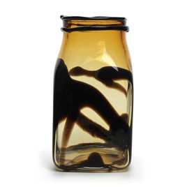 Amber and Black Labyrinth Vase
