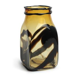 Amber and Black Labyrinth Vase