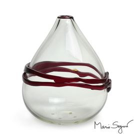 Transparent Vase with Red Application