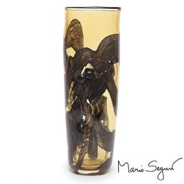 Tall Amber Labyrinth Vase