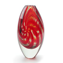 Red Spiral Effect Vase
