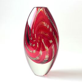 Red Spiral Effect Vase