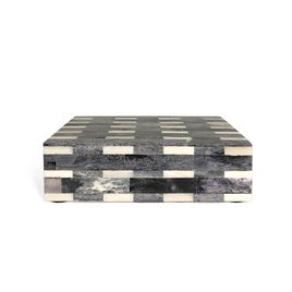 Gray and Off White Geometric Bone Box (18x12CM)