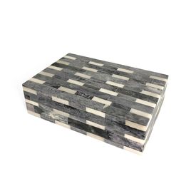Gray and Off White Geometric Bone Box (18x12CM)